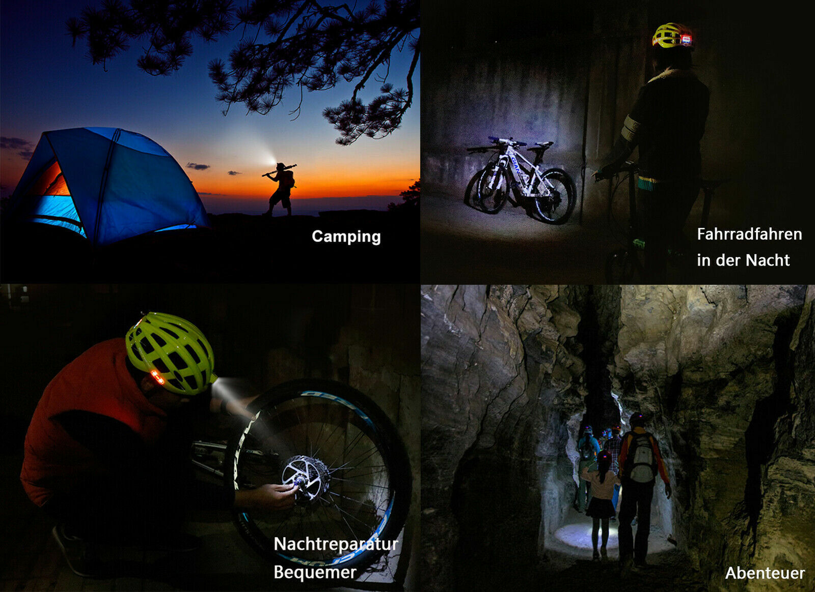 Alarme de Luz de Aviso para Capacete de Bicicleta