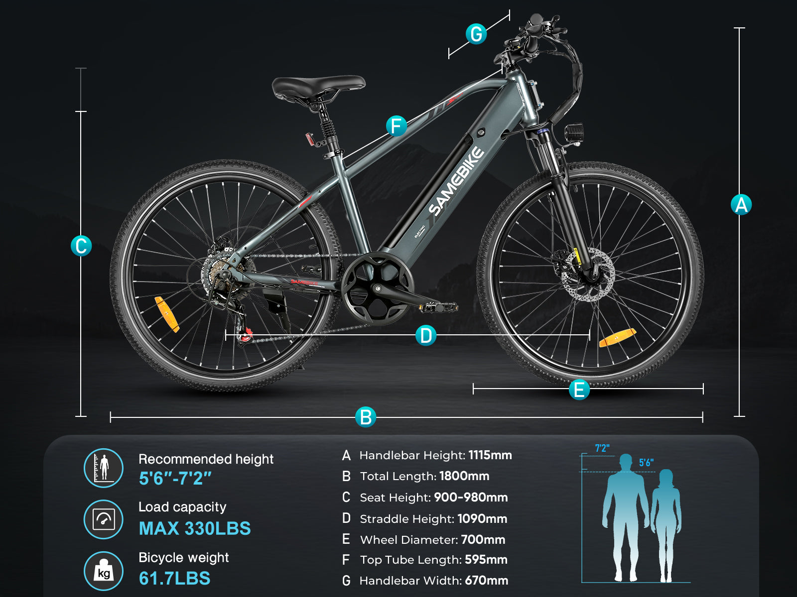 RS-A01 MEN Electric Commuter Bike