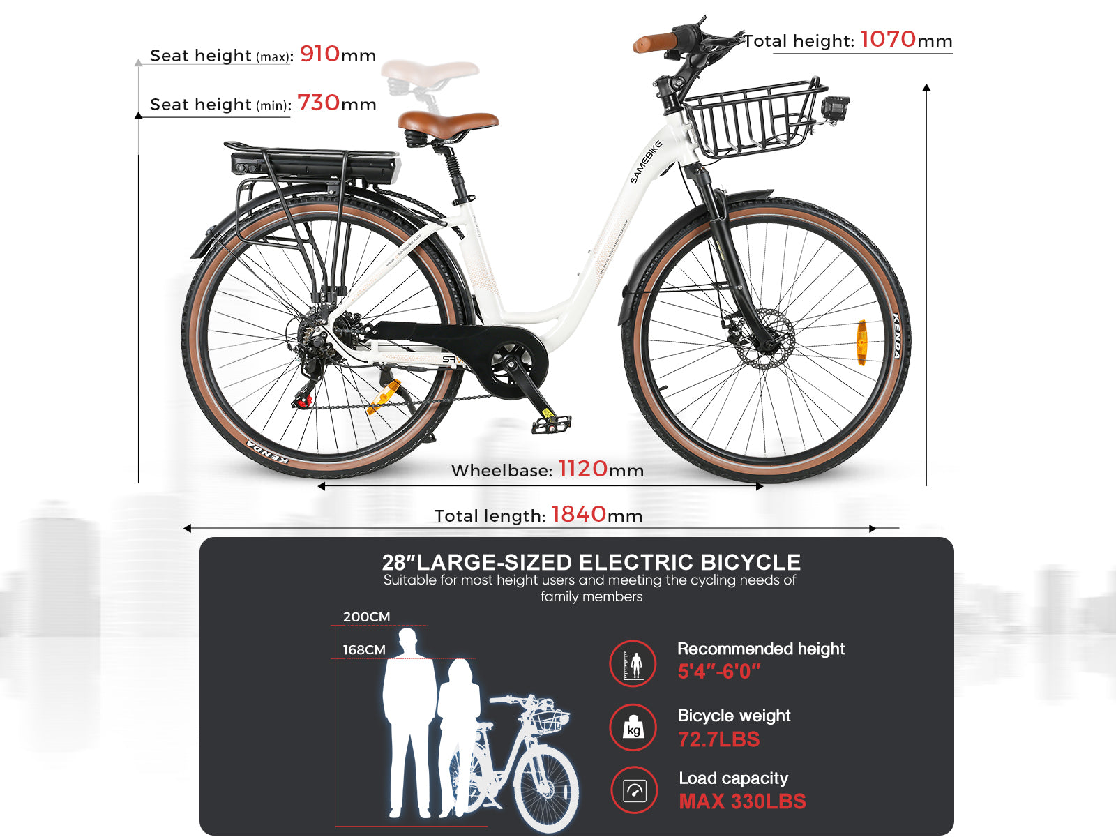 RS-A07 Potente Ebike da Tempo Libero per Città