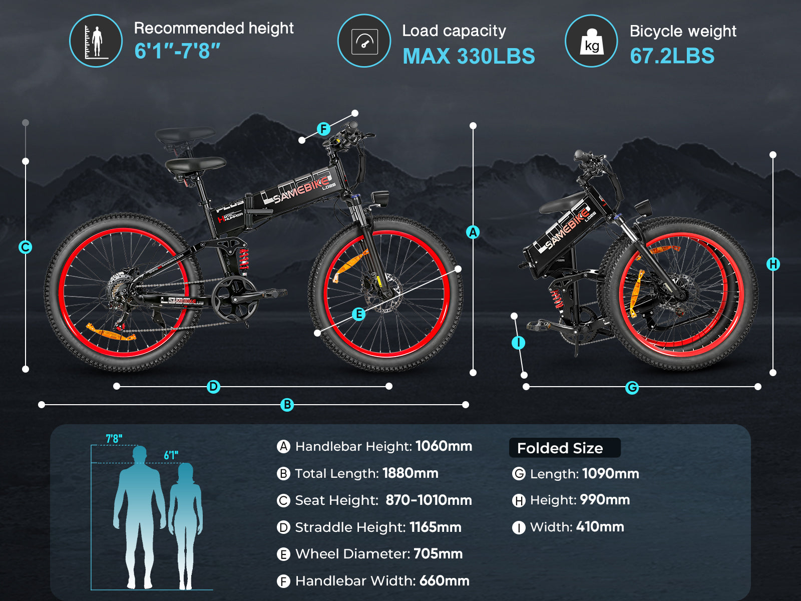 LO26 Plus Fat Tire Folding Ebike