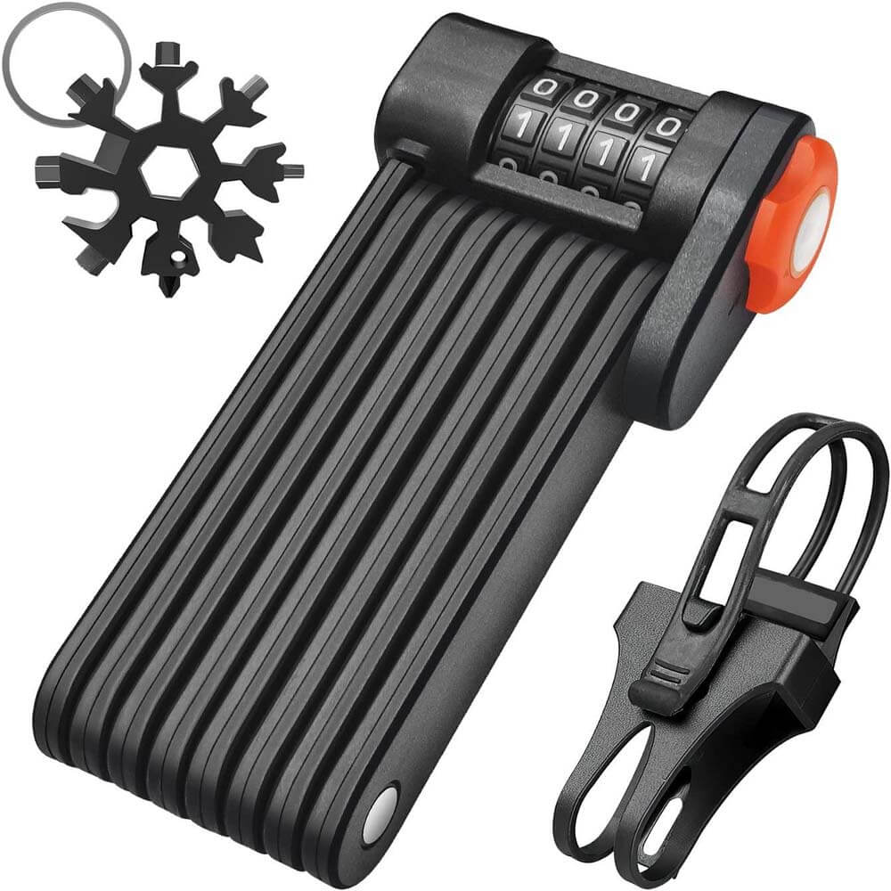 Cadeado Dobrável para Bicicleta com Suporte para Bicicleta Elétrica