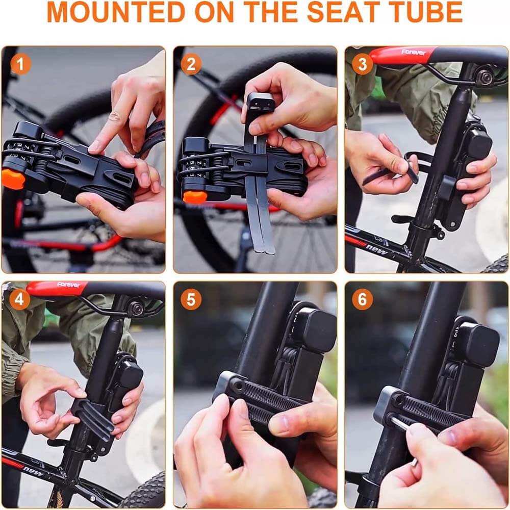 Cadeado Dobrável para Bicicleta com Suporte para Bicicleta Elétrica